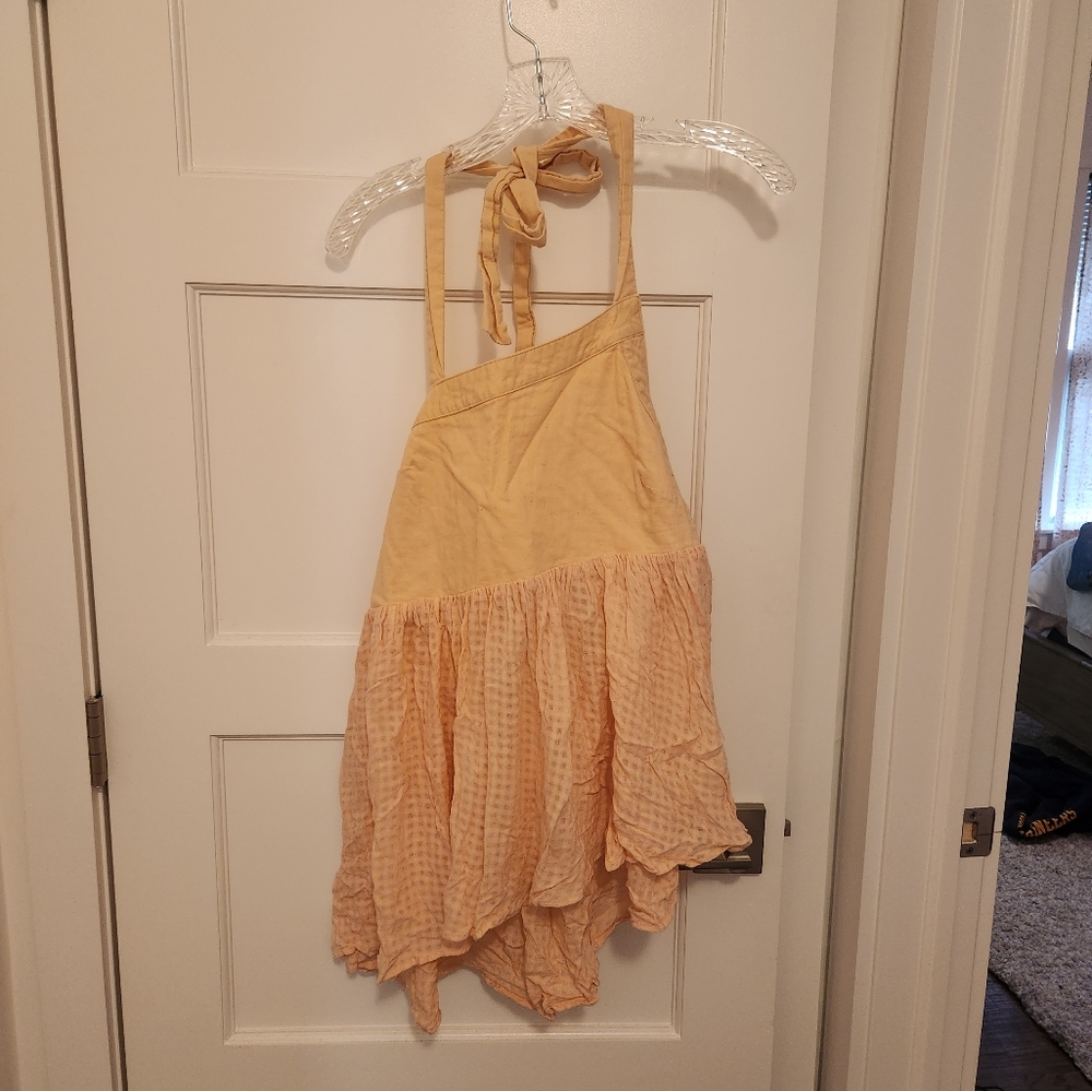 Free People asymmetric peach flowy top